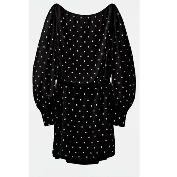 NWT ZARA RHINESTONE DRESS LIMITED EDITION  BLACK  DRESS - REF. 4043/280 XS - Picture 10 of 11